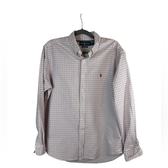 Ralph Lauren Other - Ralph Lauren men’s classic fit white blue and‎ pink plaid long sleeve button L